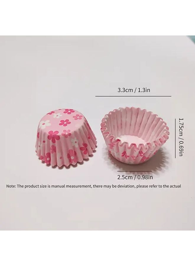 250pcs Pastel Pink Floral Cupcake Liners Reusable Non Stick Baking Cups For Birthday Wedding Party - Image 3